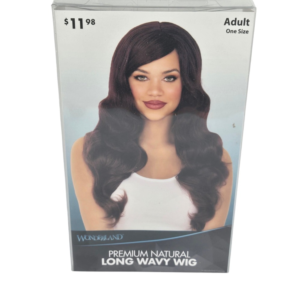 Wonderland Long Wavy Wig Adult‎ One Size Chocolate Brown Premium Natural NIB